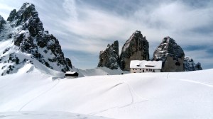 Tre Cime di Laveredo, widok ze schroniska