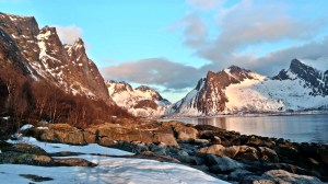 Ersfjord w magic hour, Senja, Norwegia