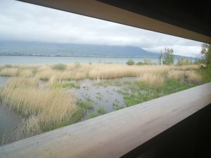 platforma obserwacji ptaków na jeziorze Neuchatel