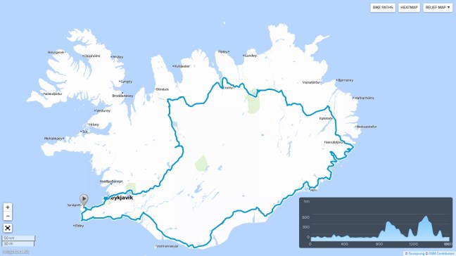 mapa Islandia bikemap