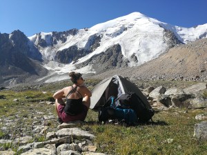 biwak przed lodowcem Turistov