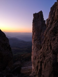 ostatnie momenty na trudny komin na ferracie Masare