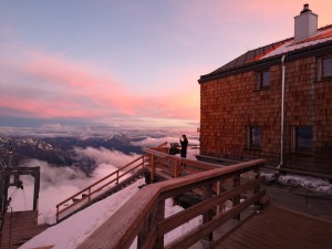 zachód słóńca w Alpach