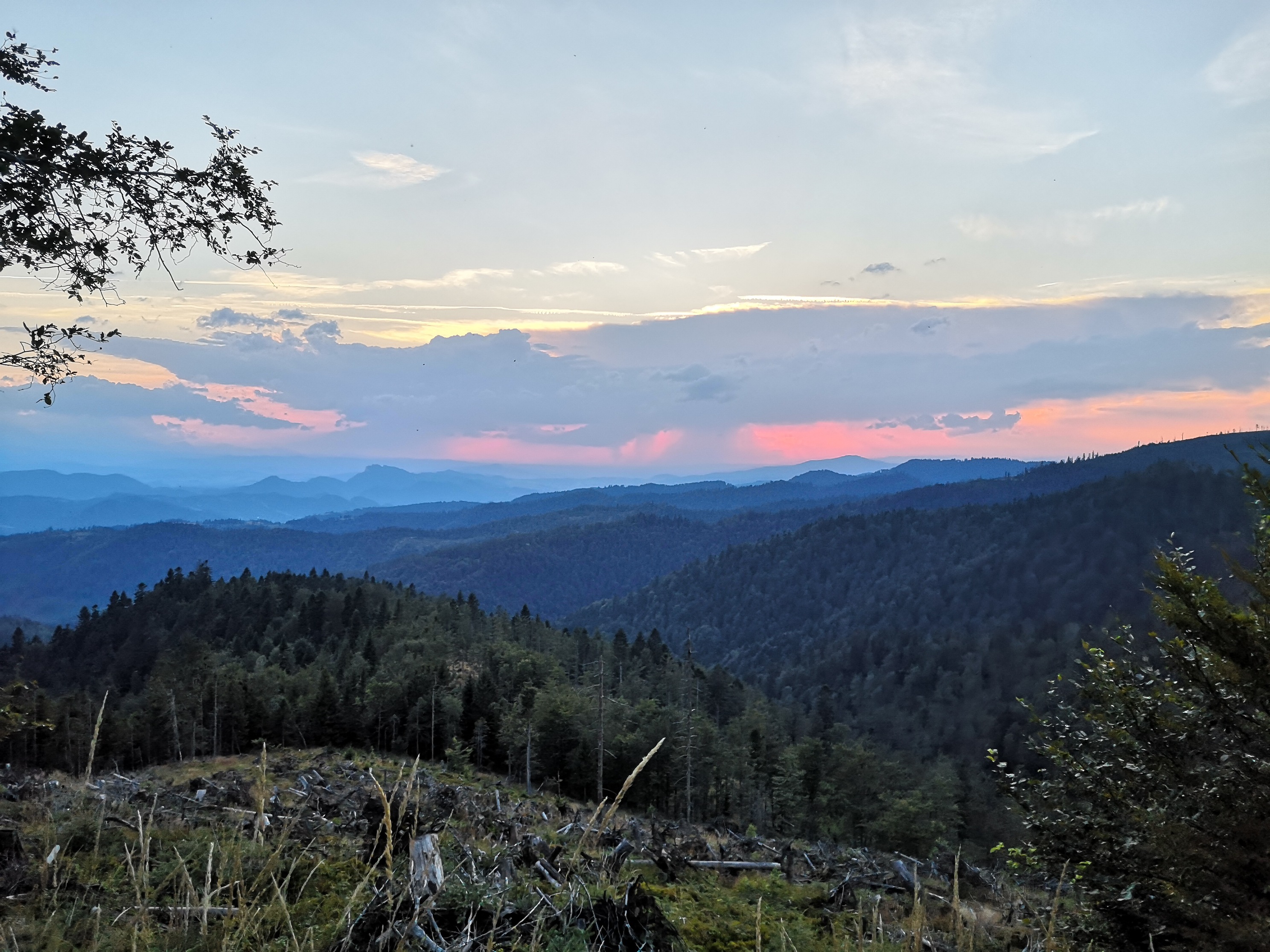 zachód słońca w Beskidzie Sądeckim