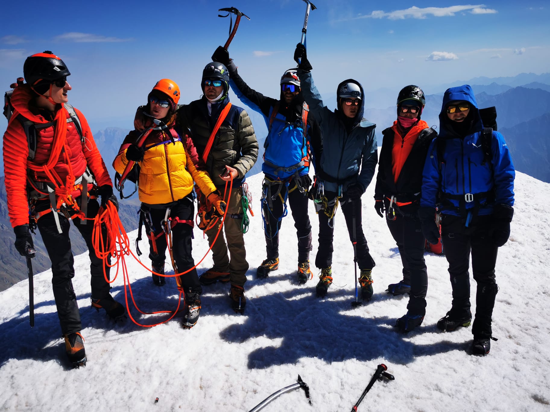 cała ekipa dotarła na szczyt